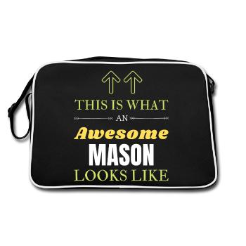 This is What an Awesome Mason Looks Like - Retro Bag - black/white - Back