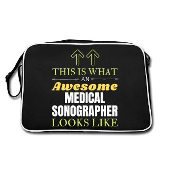 This is What an Awesome Medical Sonographer Looks - Retro Bag - black/white - Back