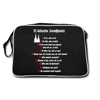 Carnival Cologne Basic Law Cologne Alaaf Cologne - Retro Bag - black/white - Back