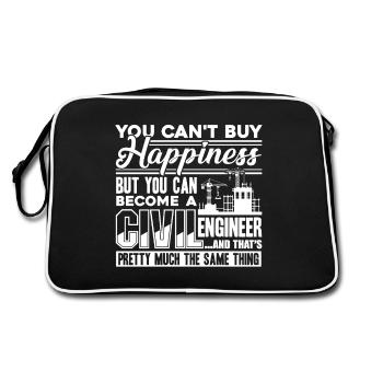 Civil Engineer Civil Engineer Happiness - Retro Bag - black/white - Back
