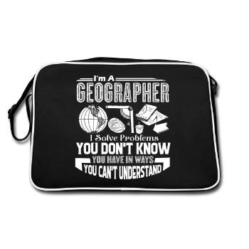 Geographer Geographers Solve Problems - Retro Bag - black/white - Back