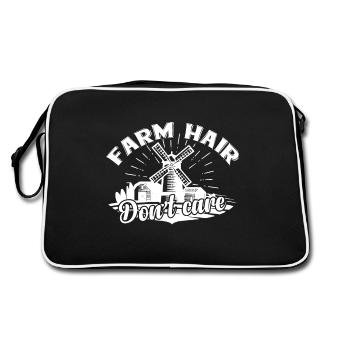 Farmer Farm Hair Don't Care - Retro Bag - black/white - Back