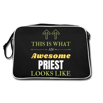 Voici à quoi ressemble un prêtre génial - Sac Retro - noir/blanc - Dos