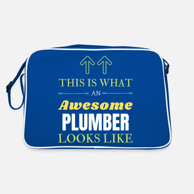 So sieht ein großartiger Klempner aus Retro Tasche