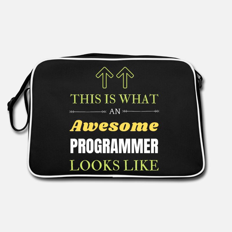 This is What an Awesome Programmer Looks Like - Retro Bag - black/white