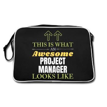 So sieht ein großartiger Projektmanager aus - Retro Tasche - Schwarz/Weiß - Hinten
