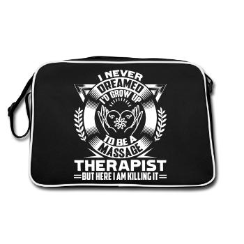 Massage Therapist Grow Up To Be Massage Therapist - Retro Bag - black/white - Back