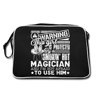 Magician Protected By Hot Magician - Retro Bag - black/white - Back