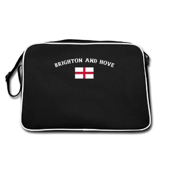Brighton And Hove England English Flag - Retro Bag - black/white - Back