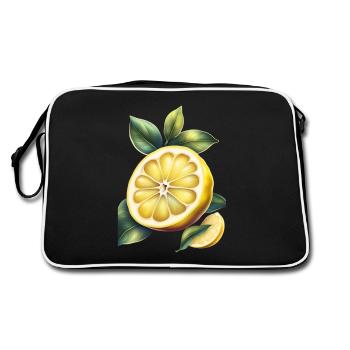 A yellow lemon t shirt design - Retro Bag - black/white - Back