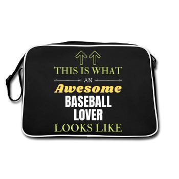 So sieht ein großartiger Baseball-Liebhaber aus - Retro Tasche - Schwarz/Weiß - Hinten