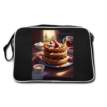 Breakfast pancakes - Retro Bag - black/white - Back