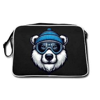 Ski Ours Ours Polaire Lunettes de ski Vacances de ski Hiver Drôle - Sac Retro - noir/blanc - Dos