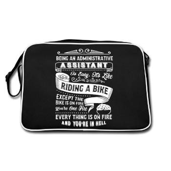 Administrative Assistant Is Easy - Retro Bag - black/white - Back