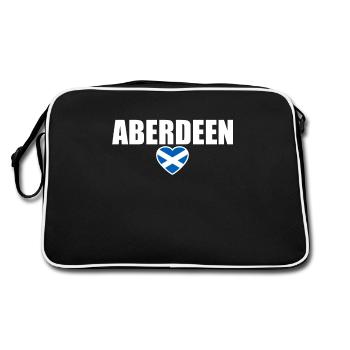 Aberdeen Ecosse Ecosse Drapeau Ecossais Ecosse - Sac Retro - noir/blanc - Dos