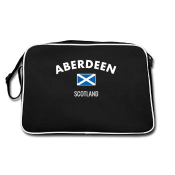 Aberdeen Ecosse Ecosse Drapeau Ecossais Ecosse - Sac Retro - noir/blanc - Dos