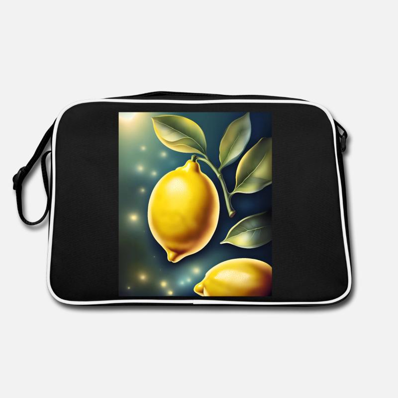 Gesunde Zitrone Zitrone - Retro Tasche - Schwarz/Weiß