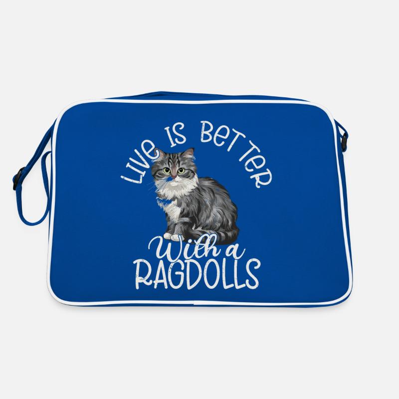 Vivre c’est mieux avec un chaton propriétaire de chat Ragdolls Sac Retro