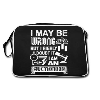 Auctioneer I Am An Auctioneer - Retro Bag - black/white - Back
