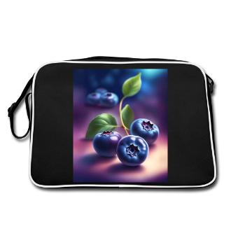Fantastisches Blaubeer-Grafik-T-Shirt-Design - Retro Tasche - Schwarz/Weiß - Hinten