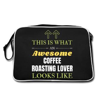 This is what an awesome Coffee roasting lover look - Retro Bag - black/white - Back