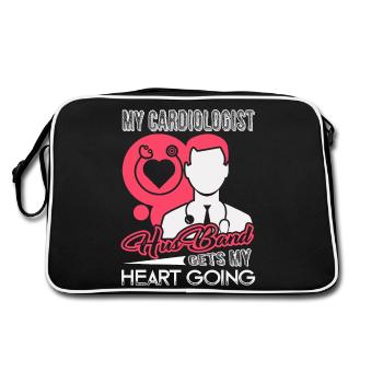 Cardiologist My Cardiologist Husband - Retro Bag - black/white - Back