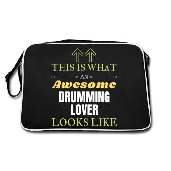 This is what an awesome Drumming lover looks like - Retro Bag - black/white - Back