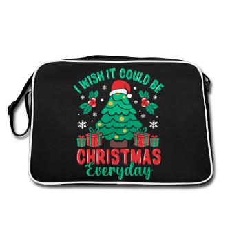 I Wish It Could Be Christmas Everyday Tree Santa - Retro Bag - black/white - Back