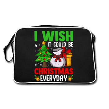 I Wish It Could Be Christmas Everyday Santa Tree - Retro Bag - black/white - Back