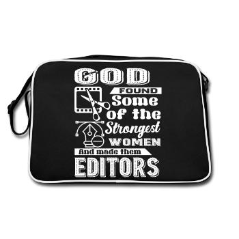 Editor God Made Editors - Retro Bag - black/white - Back