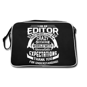 Editor I Am An Editor - Retro Bag - black/white - Back
