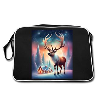 Santa Claus village reindeer - Retro Bag - black/white - Back