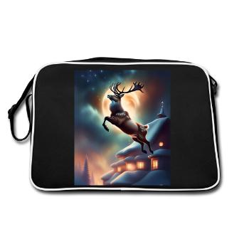 Santa's christmas reindeer - Retro Bag - black/white - Back