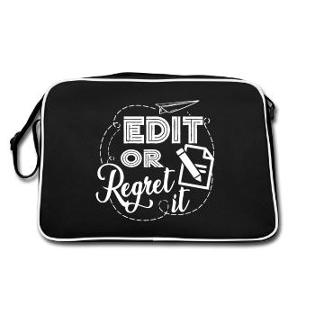 English Teacher Edit Or Regret It - Retro Bag - black/white - Back