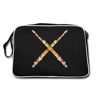 Flute Geometric Tee - Retro Bag - black/white - Back