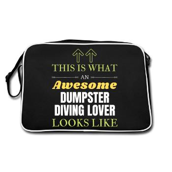 This is what an awesome Dumpster diving lover look - Retro Bag - black/white - Back