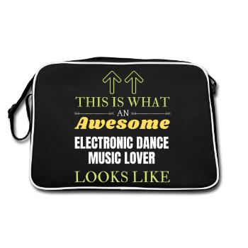 Das ist es, was ein großartiger Liebhaber von Electronic Dance Music - Retro Tasche - Schwarz/Weiß - Hinten