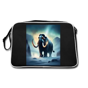 scary evil mammoth - Retro Bag - black/white - Back