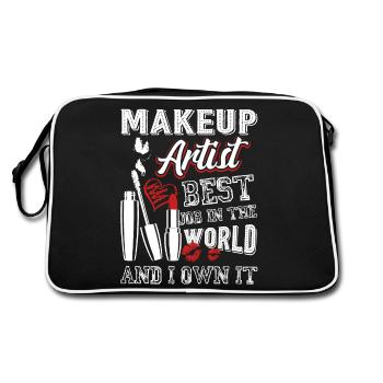 Makeup Artist Makeup Artist Is Best Job - Retro Bag - black/white - Back