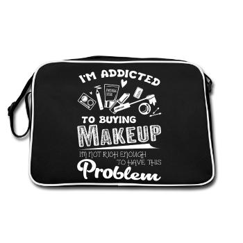 Makeup Artist I am Addicted To Buying Makeup - Retro Bag - black/white - Back