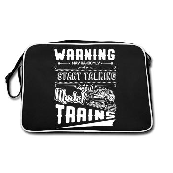Model Railroad Talk About Model Trains - Retro Bag - black/white - Back