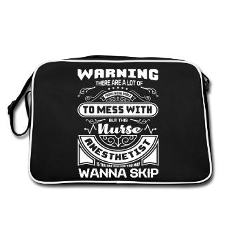 Don't Mess With Nurse Anesthetist - Retro Bag - black/white - Back