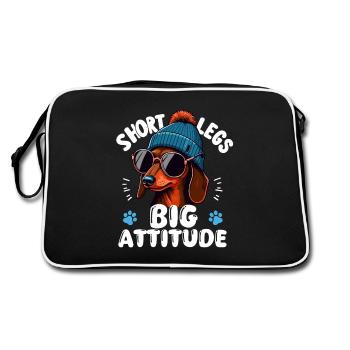 Chien Teckel Bonnet Dresseur de chiens École de chiens Fun - Sac Retro - noir/blanc - Dos