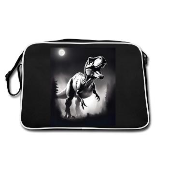 T-rex noir et blanc - Sac Retro - noir/blanc - Dos