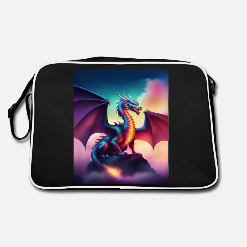 Drache auf einer Klippe Retro Tasche