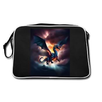 Dragon cool volant au-dessus des nuages - Sac Retro - noir/blanc - Dos
