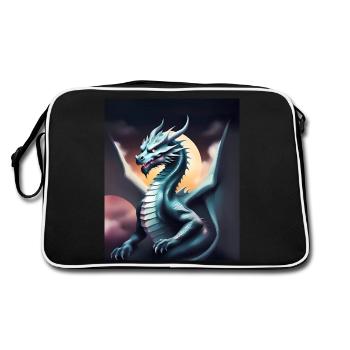 Gray dragon - Retro Bag - black/white - Back