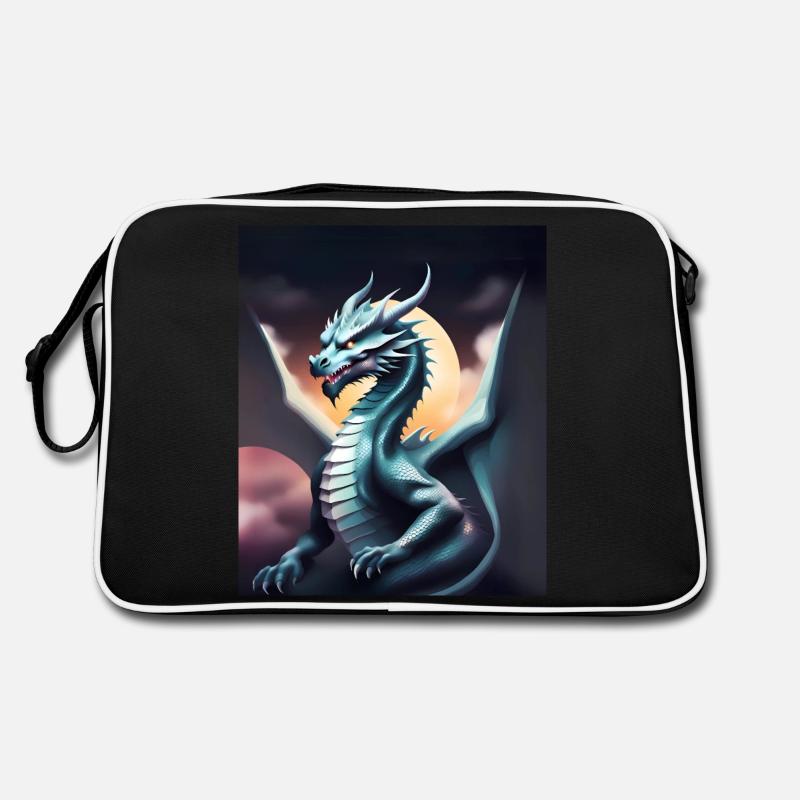Grauer Drache Retro Tasche