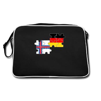Faroe Islands Germany Flag German Faroe Islands - Retro Bag - black/white - Back