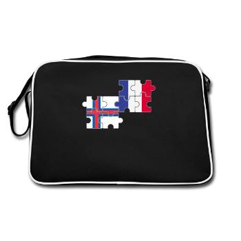 Faroe Islands France Flag French Faroe Islands - Retro Bag - black/white - Back